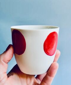 Big Red Dot Handmade Porcelain Coffee Mug