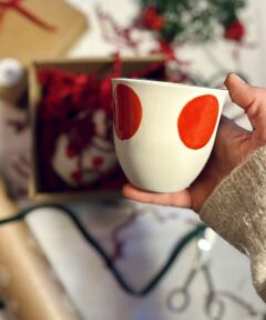 Big Red Dot Handmade Porcelain Coffee Mug