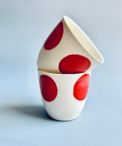 Big Red Dot Handmade Porcelain Coffee Mug