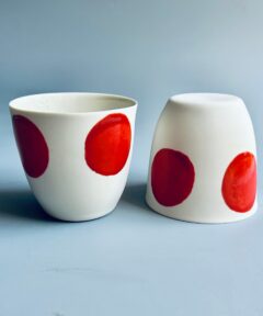 Big Red Dot Handmade Porcelain Coffee Mug