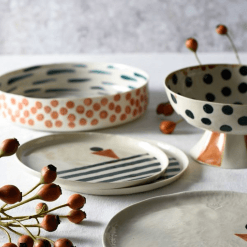 Alternative view of Dots&Stripes Medium Footed Bowl