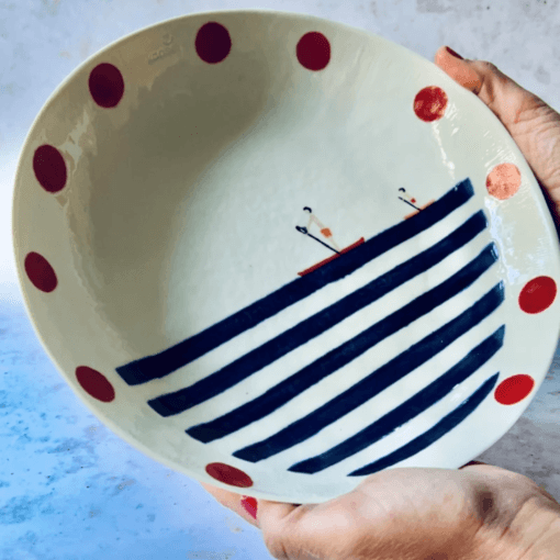 Alternative view of Footed Large Serving Platter-Marine