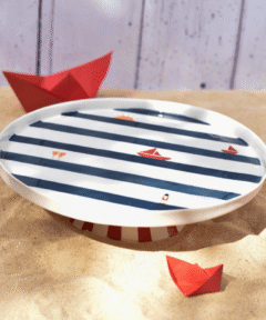 Footed Large Marine Serving Platter