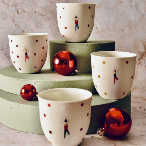 Hand-Painted Yoga Mug - Limoges Porcelain