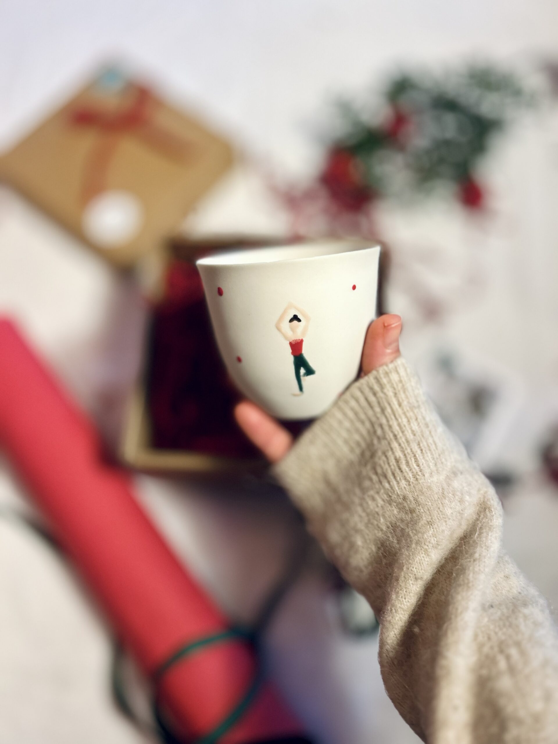 Hand-Painted Yoga Mug - Limoges Porcelain