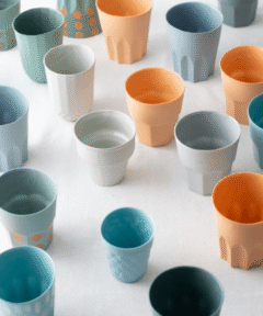 Handmade Arch Coffee Mug Petrol Green - Macaron