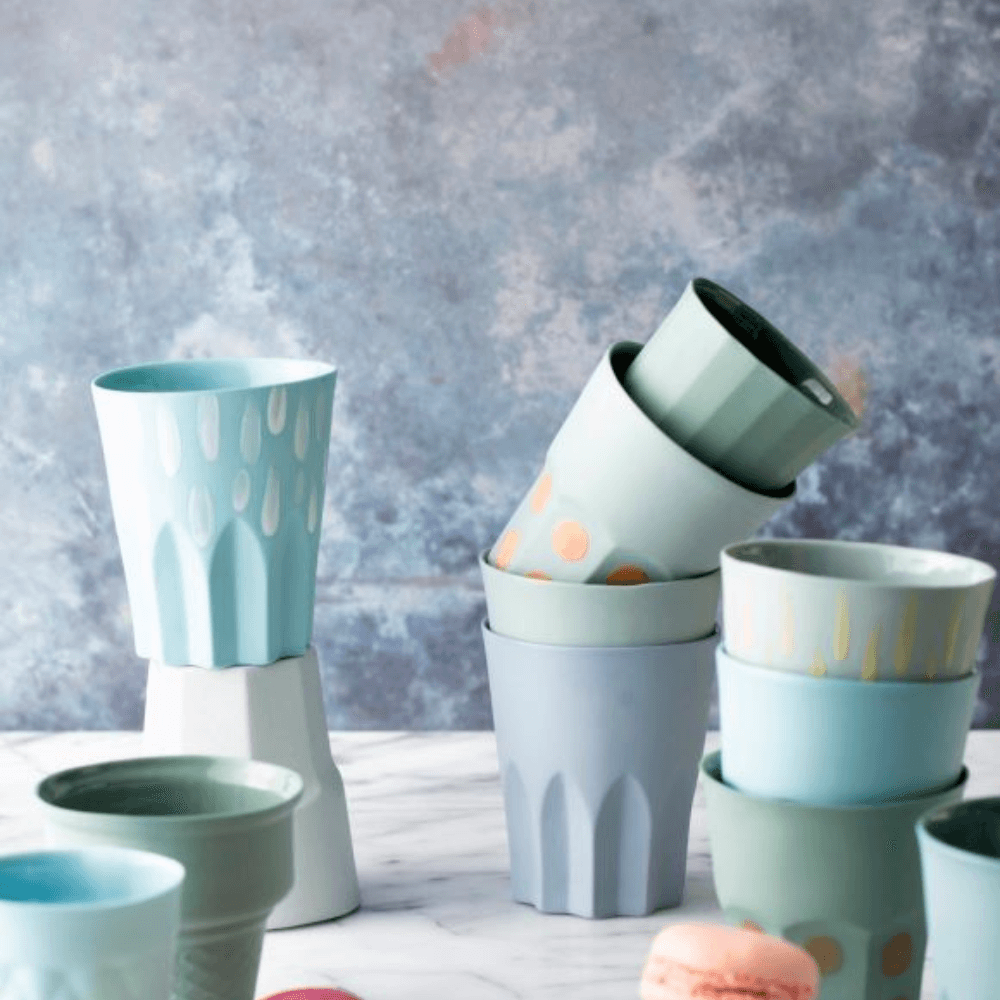 Handmade Arch Coffee Mug Petrol Green - Macaron