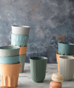 Handmade Arch Coffee Mug Petrol Green - Macaron