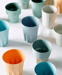 Handmade Arch Coffee Mug Petrol Green - Macaron