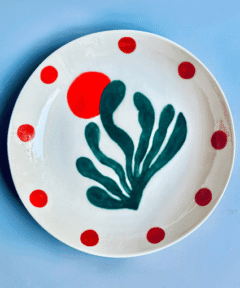 Handmade Footed Serving Bowl - Coral Art Series