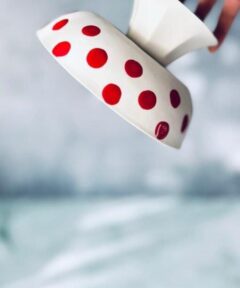 Handmade Polka Dot Serving Bowl – Red Dots Footed Bowl