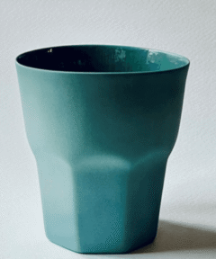 Petrol Green Porcelain Coffee Mug - Handmade