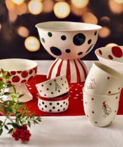 Set of 2 Handmade Christmas Porcelain Mini Bowls