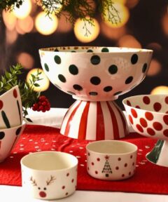 Set of 2 Handmade Christmas Porcelain Mini Bowls