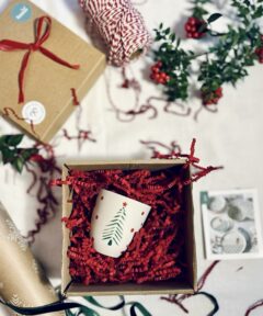 Christmas Tree Coffee Mug - Handmade Porcelain Cup