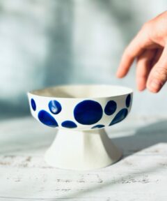Alternative view of Footed Mini Serveware Blue Dots