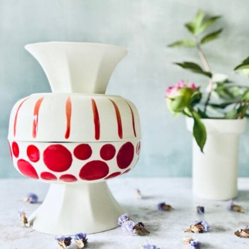Alternative view of Footed Mini Serveware Red Dots