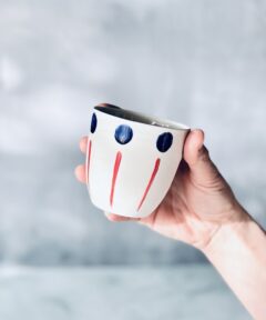 Alternative view of Blue Dots&Red Stripes Coffee Mug