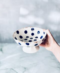 Alternative view of Footed Medium Serveware Blue Dots