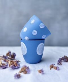 Alternative view of White Dot Blue Coffee Mug