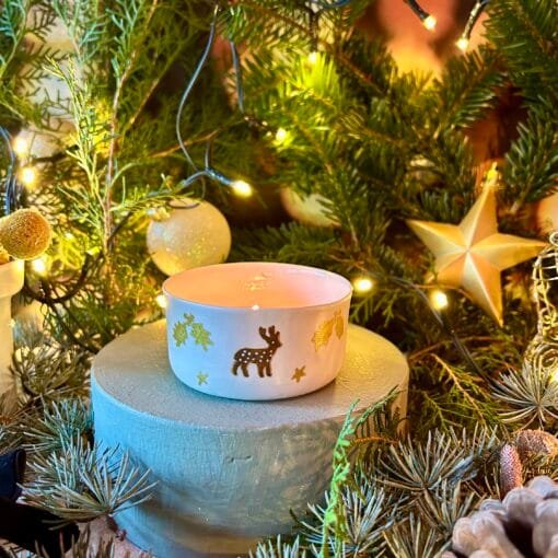 Alternative view of Christmas Deer Little Bowl/Candle holder