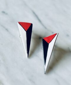 Triangle Black&Red Earring