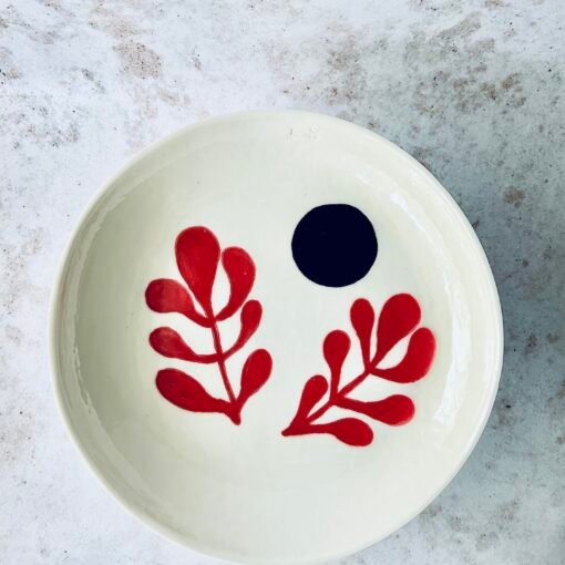 Alternative view of Coral Large Footed Serving Plate IV