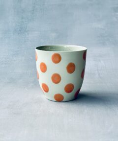 Orange Dot Green Coffee Mug