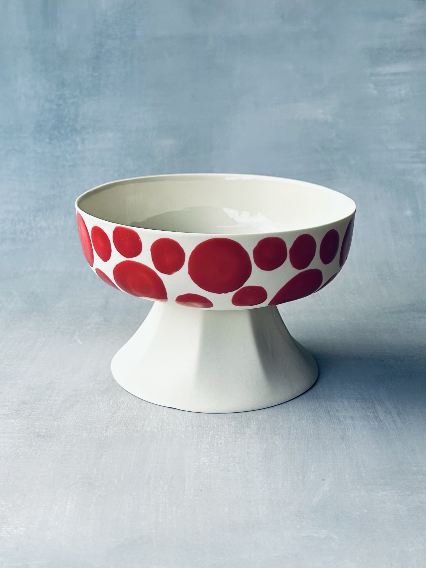 Footed Mini Serveware Red Dots - Image 3