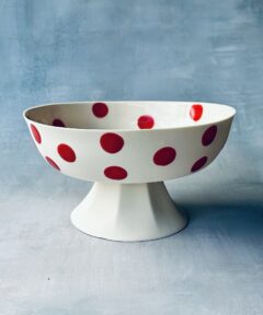 Footed Medium Serveware Red Dots