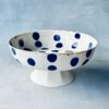 Footed Medium Serveware Blue Dots
