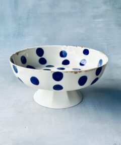 Footed Medium Serveware Blue Dots